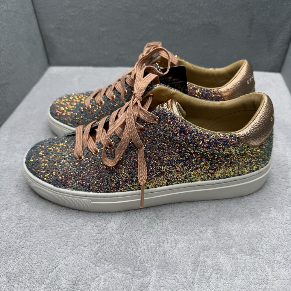 Skechers Street Women's 7.5 Multicolor Glitter Rose Gold Sneakers Rise Fit